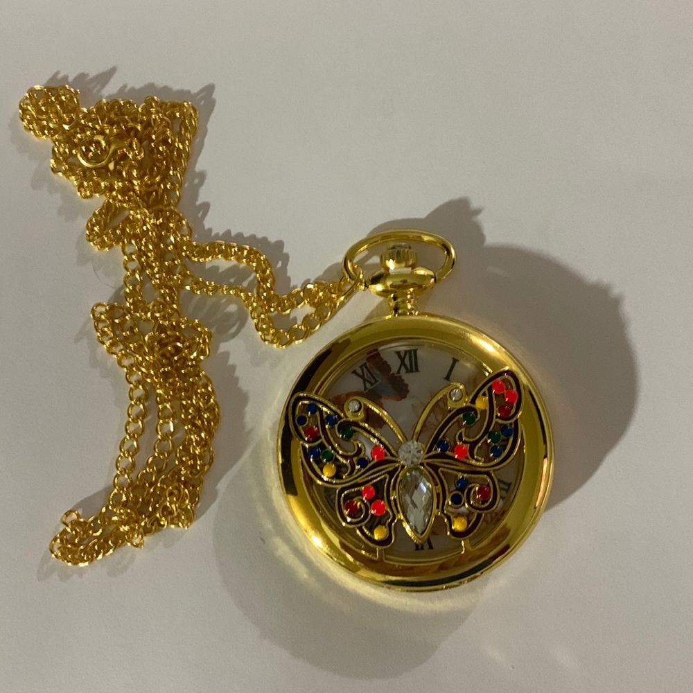 Butterfly pocket watch